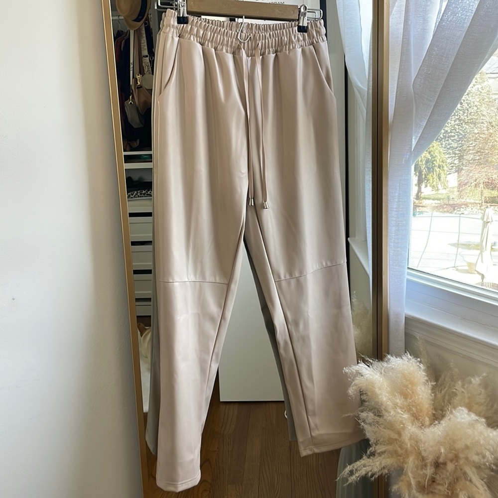Faux leather pants